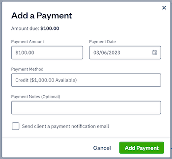 Add a payment box with fields to fill out.