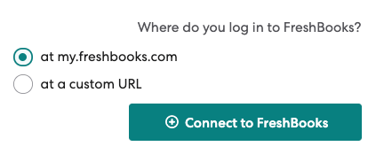 Connect to FreshBooks button.