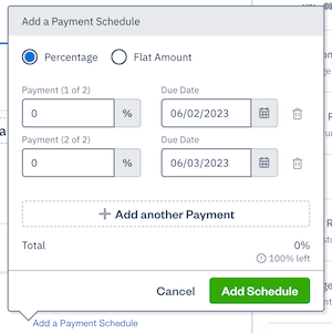 Percentage or flat amount option.