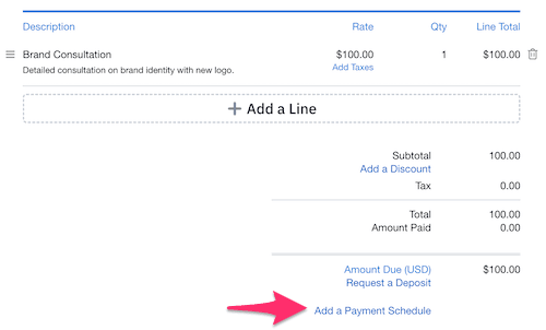 Add payment schedule link.