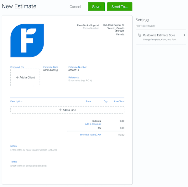 How do I create an estimate? – FreshBooks