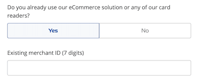 Field under question with space to fill out merchant ID.