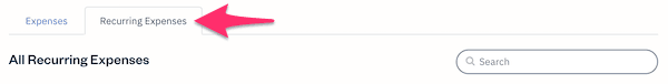 Recurring expenses sub-tab above list of expenses.