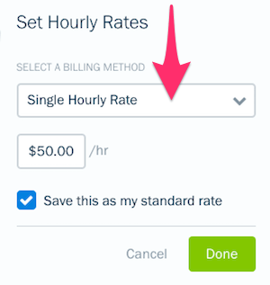 Single hourly rate option.