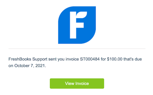 View invoice button in email.