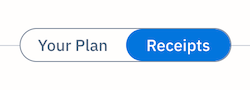 Receipts button next to your plan button.