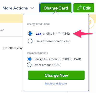 Save card for future charges checkbox.