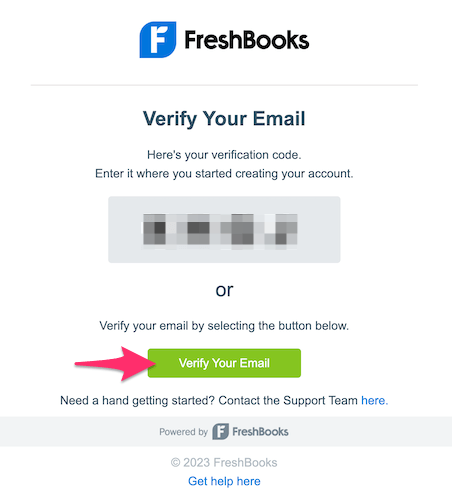 Email with Verify your email button selected.