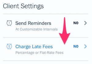 Charge late fees button.