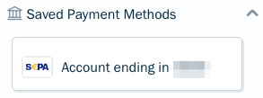 Saved payment method displayed in client profile.