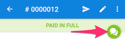 Banner that you can click to show history of an invoice.