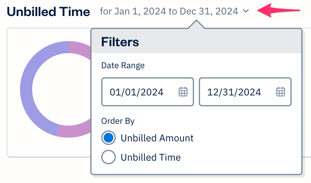 Unbilled time graph filters.