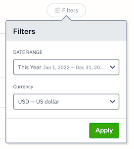 Filters on the chart of accounts.