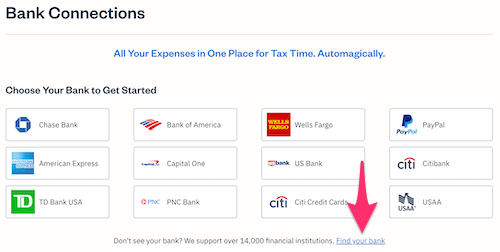 Find your bank link in Bank Connections section.
