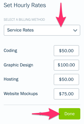 Service rate option.