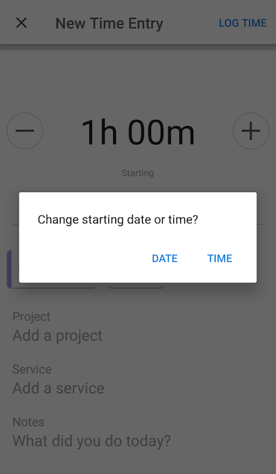 Change starting date or time options.