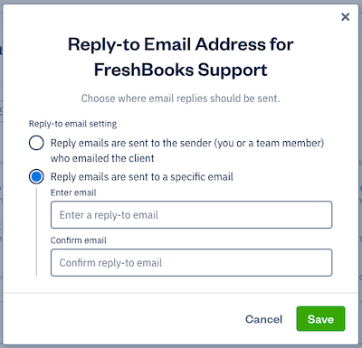 Reply-to email address with fields to fill out an email in.
