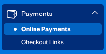 Online payments sub-section selected.