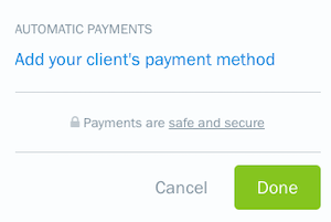 Add client payment method link on recurring template settings.
